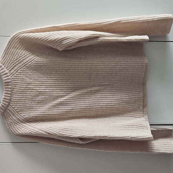 Jenni Kayne Size S 100% Cashmere Fisherman's Sweater Oatmeal - Picture 3 of 5